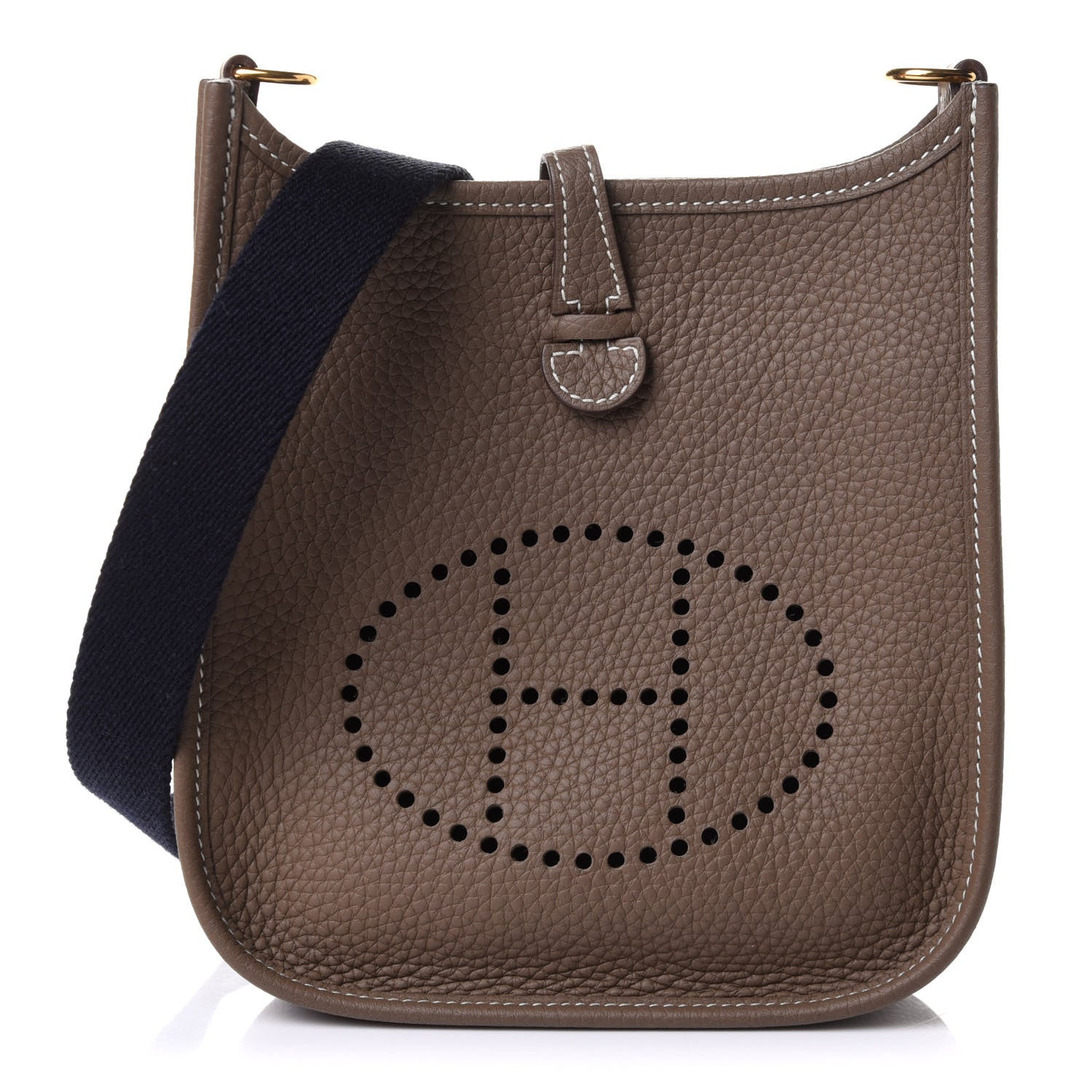 Hermes Taurillon Clemence Amazone Evelyne TPM Etoupe Bleu Indigo 1 of 10