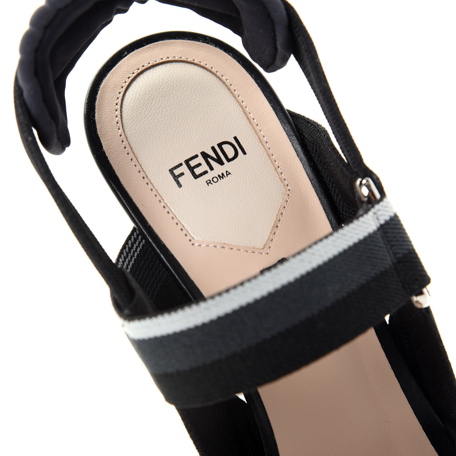 Fendi PVC Calfskin FF Colibri Slingback High-Heel Pumps 37.5 Black 8 of 10