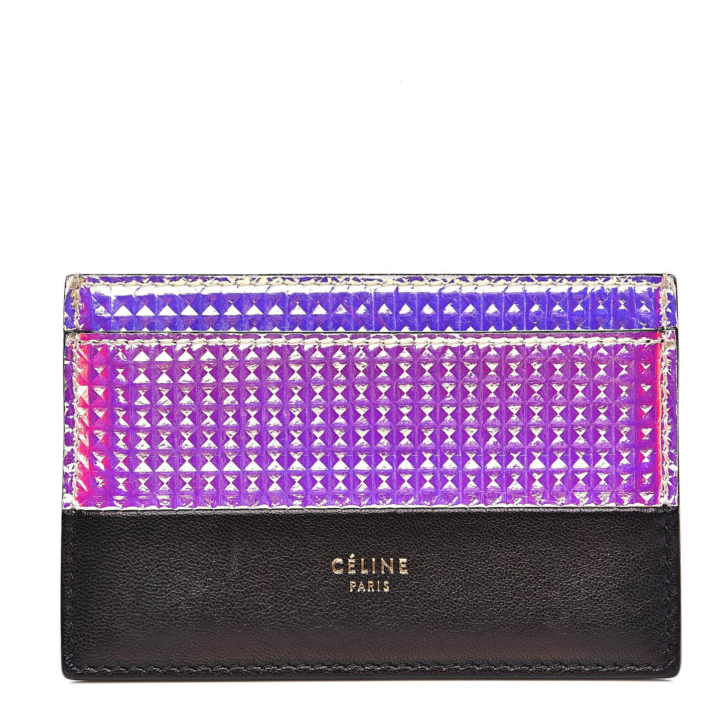 Calfskin Card Holder Black Multicolor