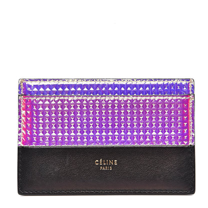 Celine Calfskin Card Holder Black Multicolor 1 of 9