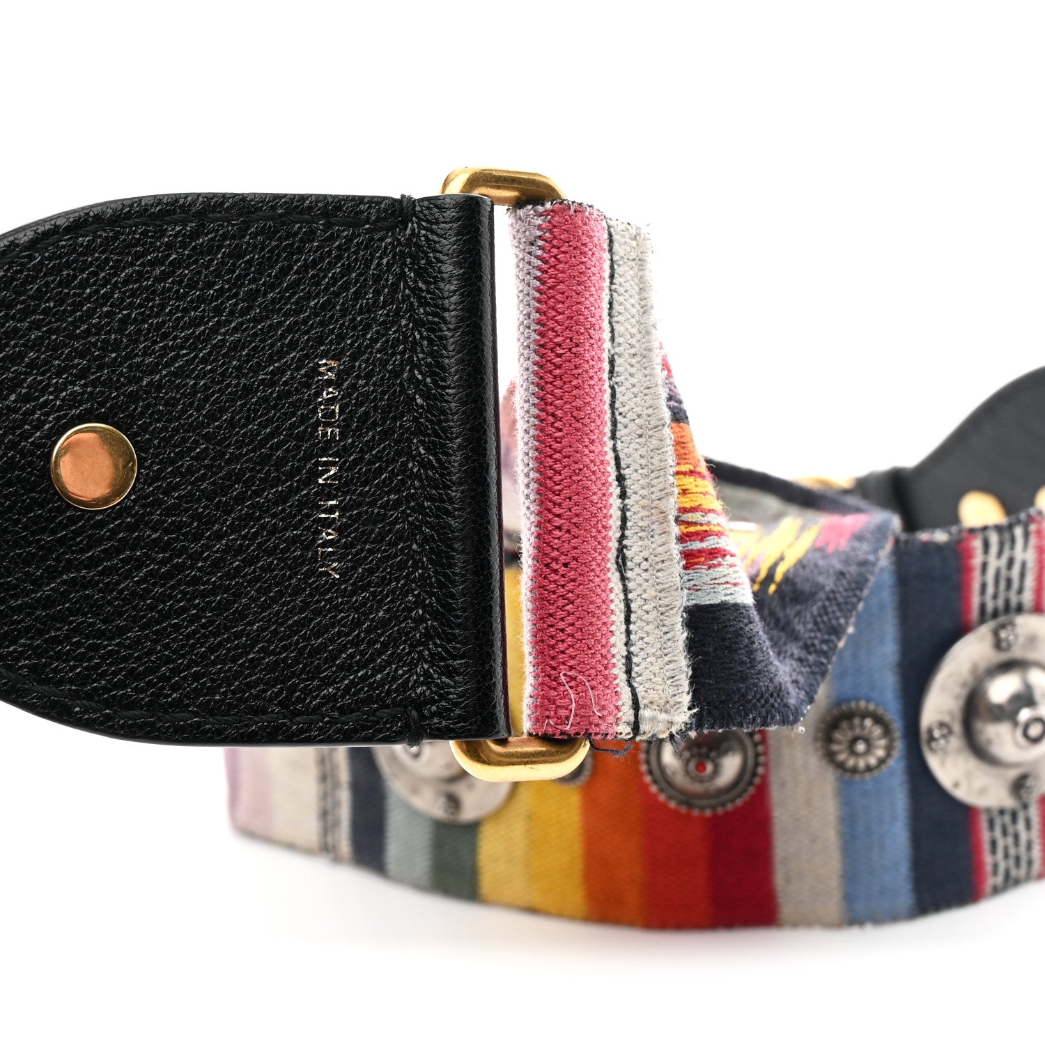 Christian Dior Canvas Embroidered Studded Rainbow Shoulder Strap 3 of 4