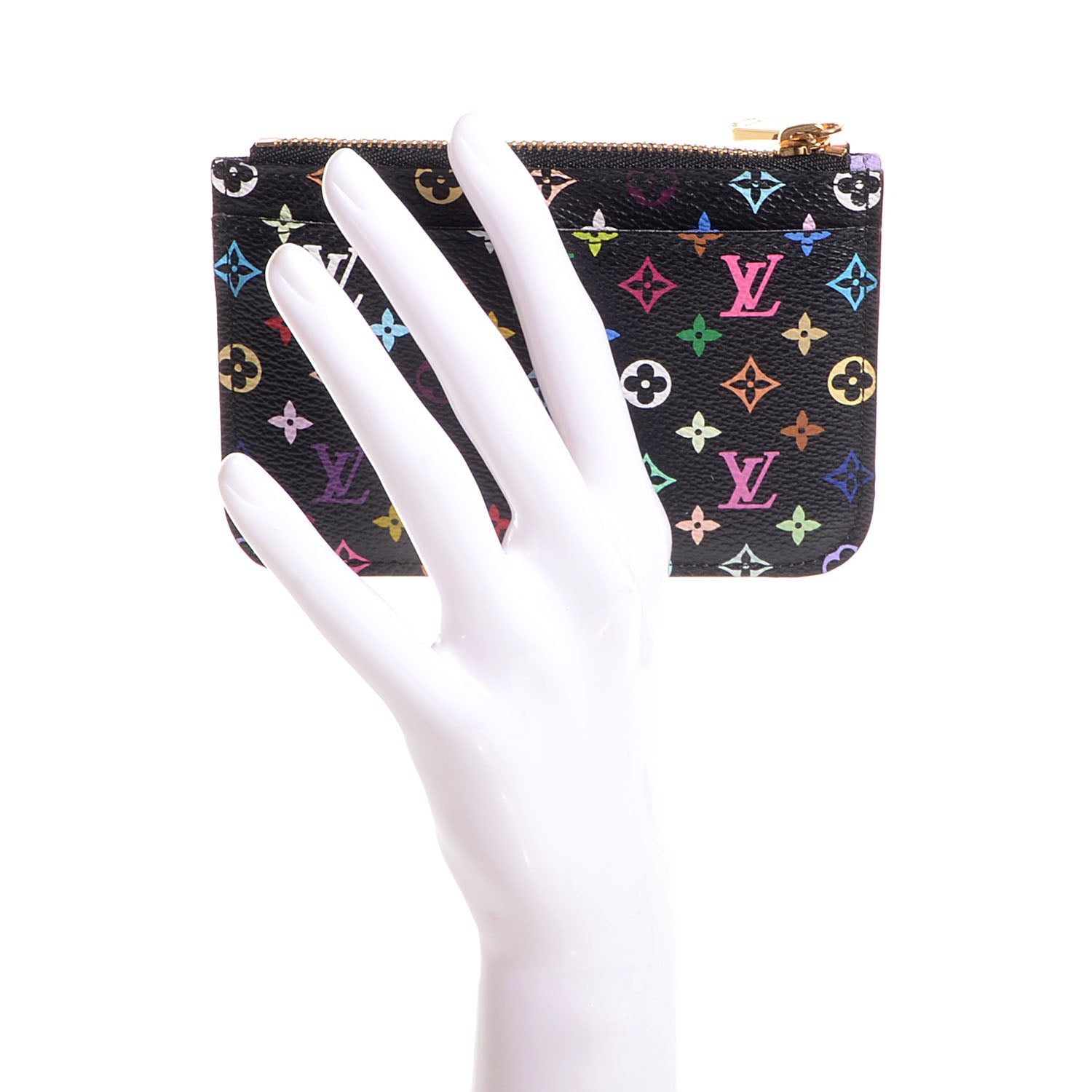Louis Vuitton Monogram Multicolor Key Pouch Black Violet 2 of 8