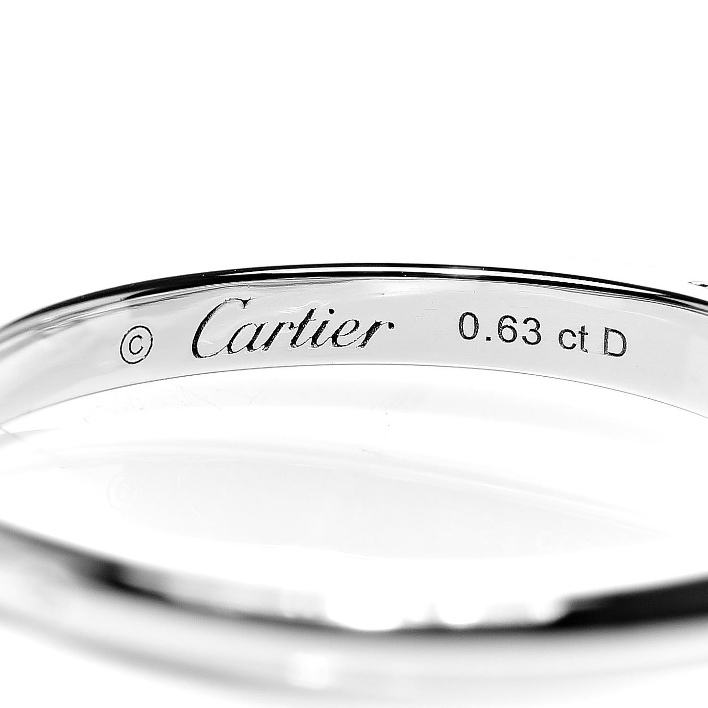 Platinum Diamond .63ct Solitaire Engagement Ring 57 8