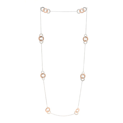 Tiffany Sterling Silver Rubedo 1837 Interlocking Circles Long Necklace 3 of 5