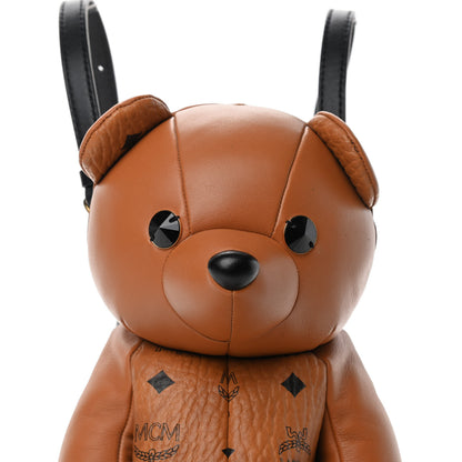 MCM Calfskin Visetos Bear Zoo Doll Backpack Cognac 8 of 10