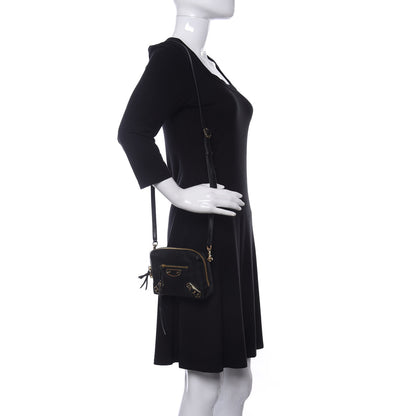 Balenciaga Chevre Gold Metallic Edge Hardware XS Reporter Crossbody Black 2 of 9