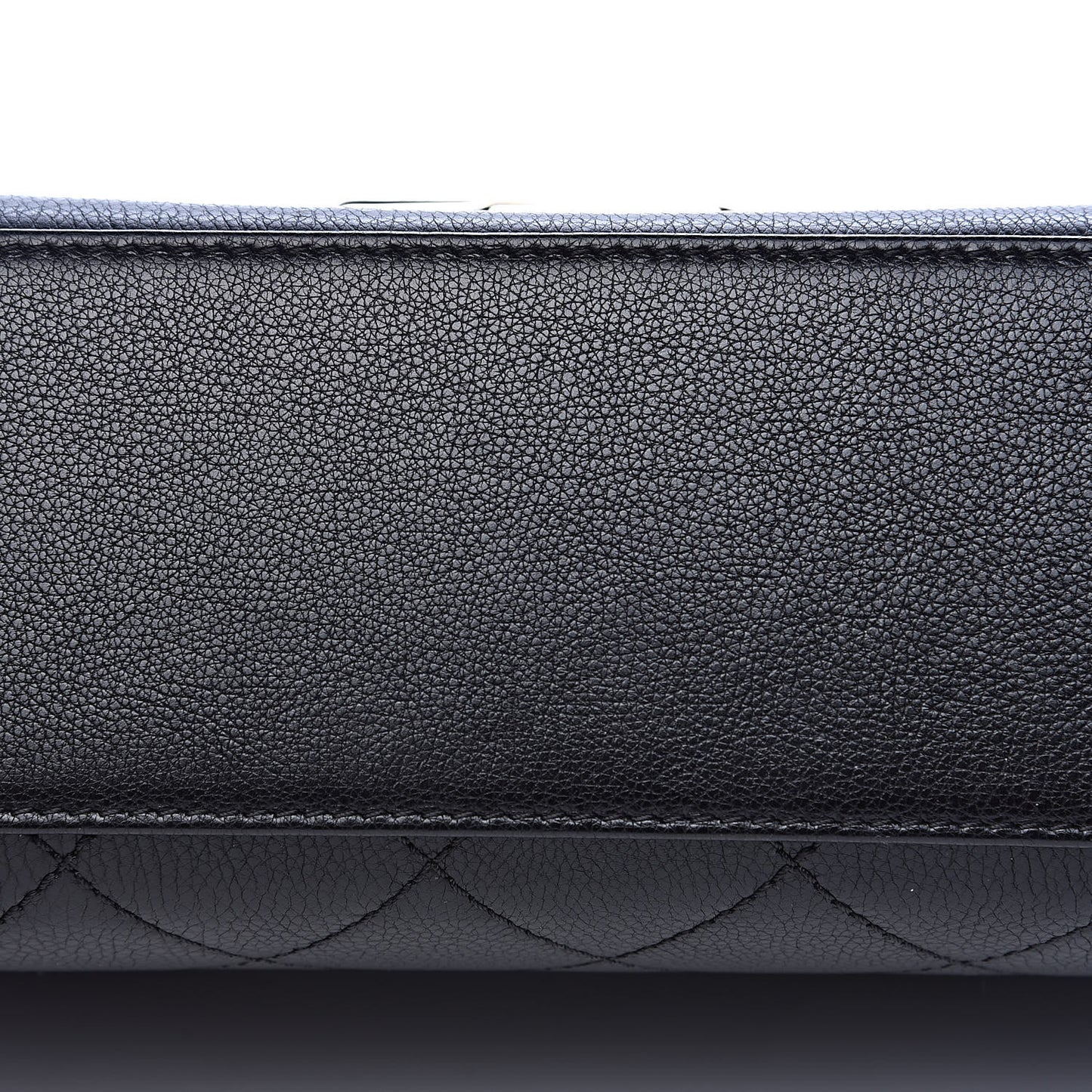 Grained Calfskin Quilted Medium Label Click Flap Bag Black
