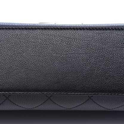 Chanel Grained Calfskin Quilted Medium Label Click Flap Bag Black 13 of 15