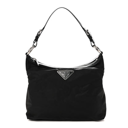 Prada Tessuto Nylon Zip Hobo Black 1 of 9