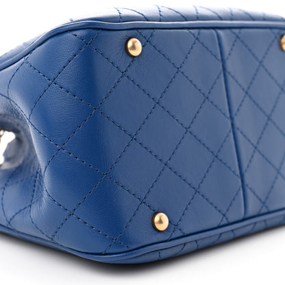 Chanel Calfskin Stitched Small Egyptian Amulet Drawstring Bag Blue 9 of 10