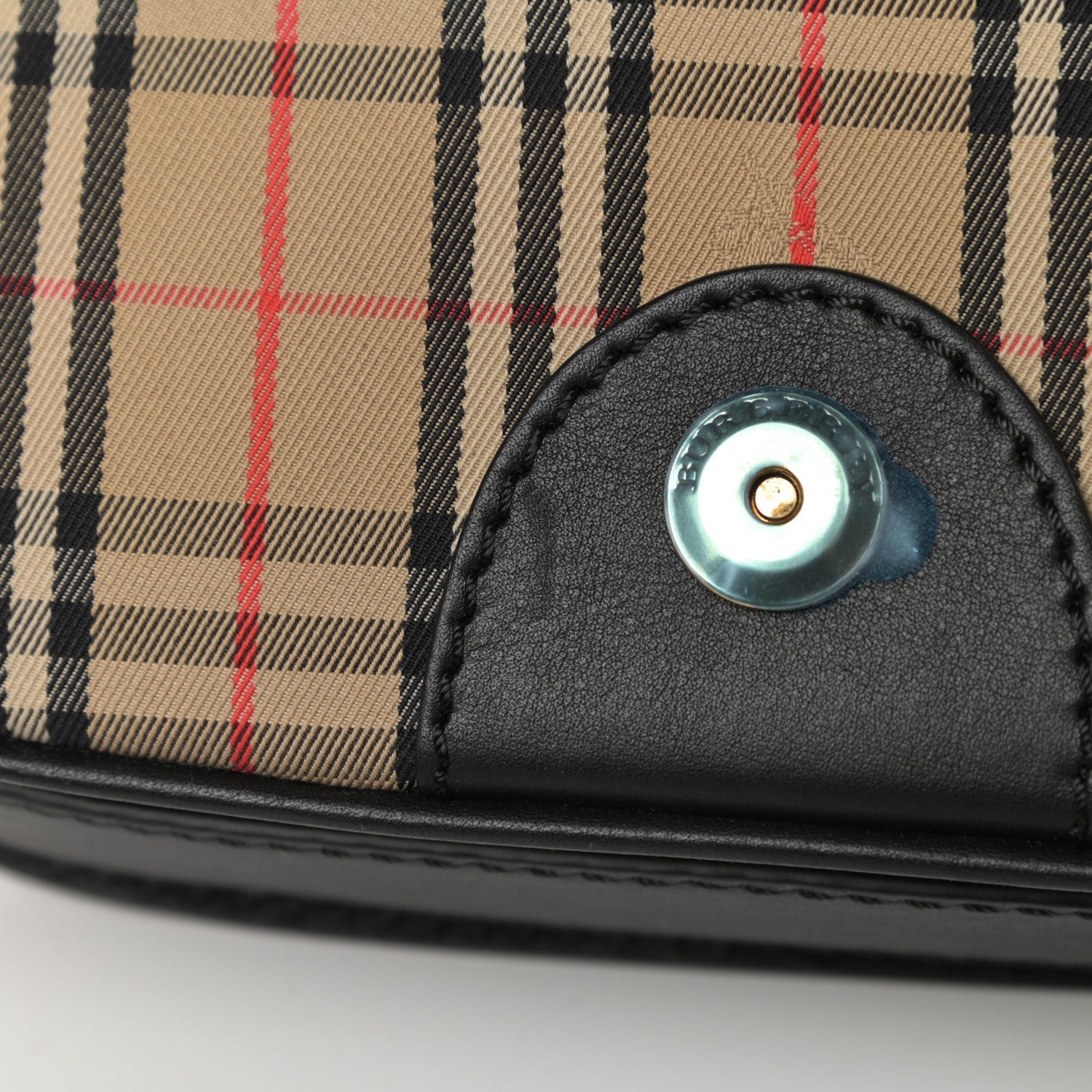 Burberry Smooth Calfskin 1983 Knight Check Link Shoulder Bag Black 12 of 12