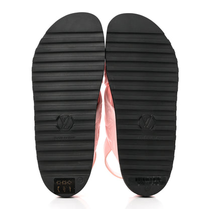 Louis Vuitton Lambskin Monogram Embossed Paseo Flat Comfort Sandals 38 Rose Clair 5 of 9