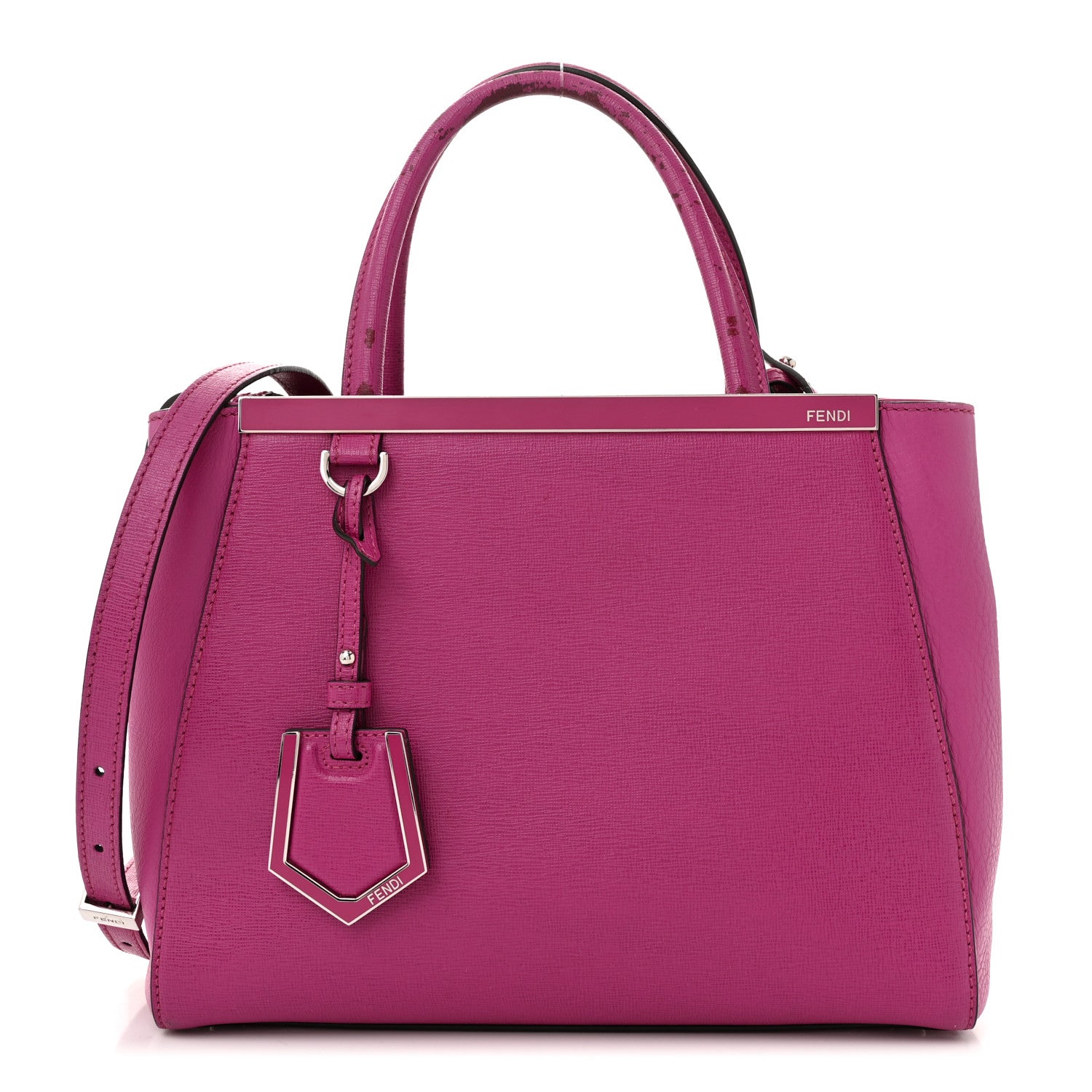 Fendi Vitello Elite Petite 2Jours Tote Magenta 1 of 11