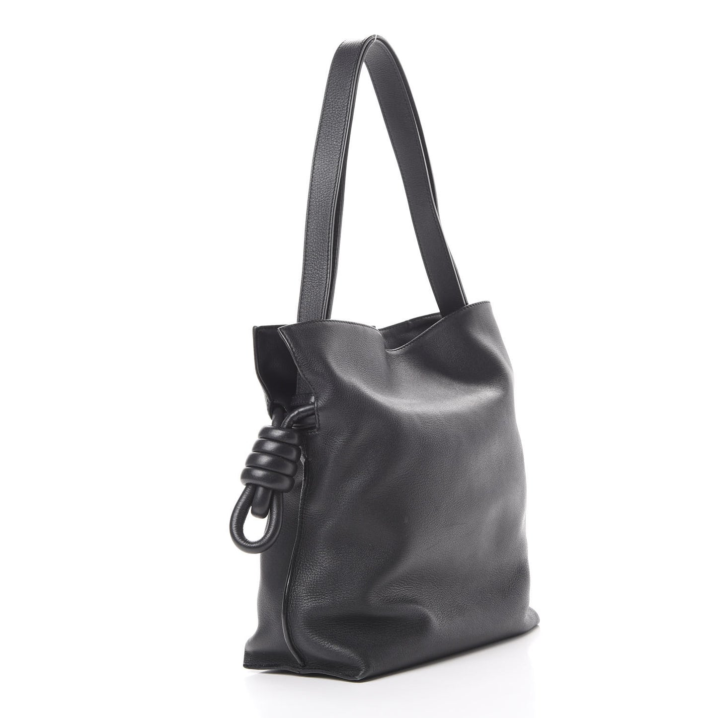 Calfskin Small Flamenco Knot Bag Black