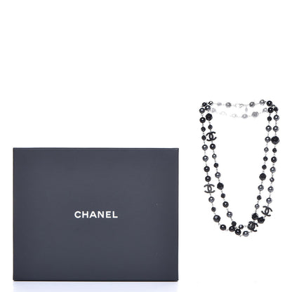 Chanel Ruthenium Beaded CC Long Necklace Black 5 of 5