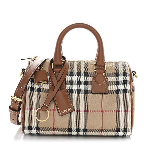 Burberry Vintage Check Mini Bowling Bag Briar Brown 1812667 – FASHIONPHILE
