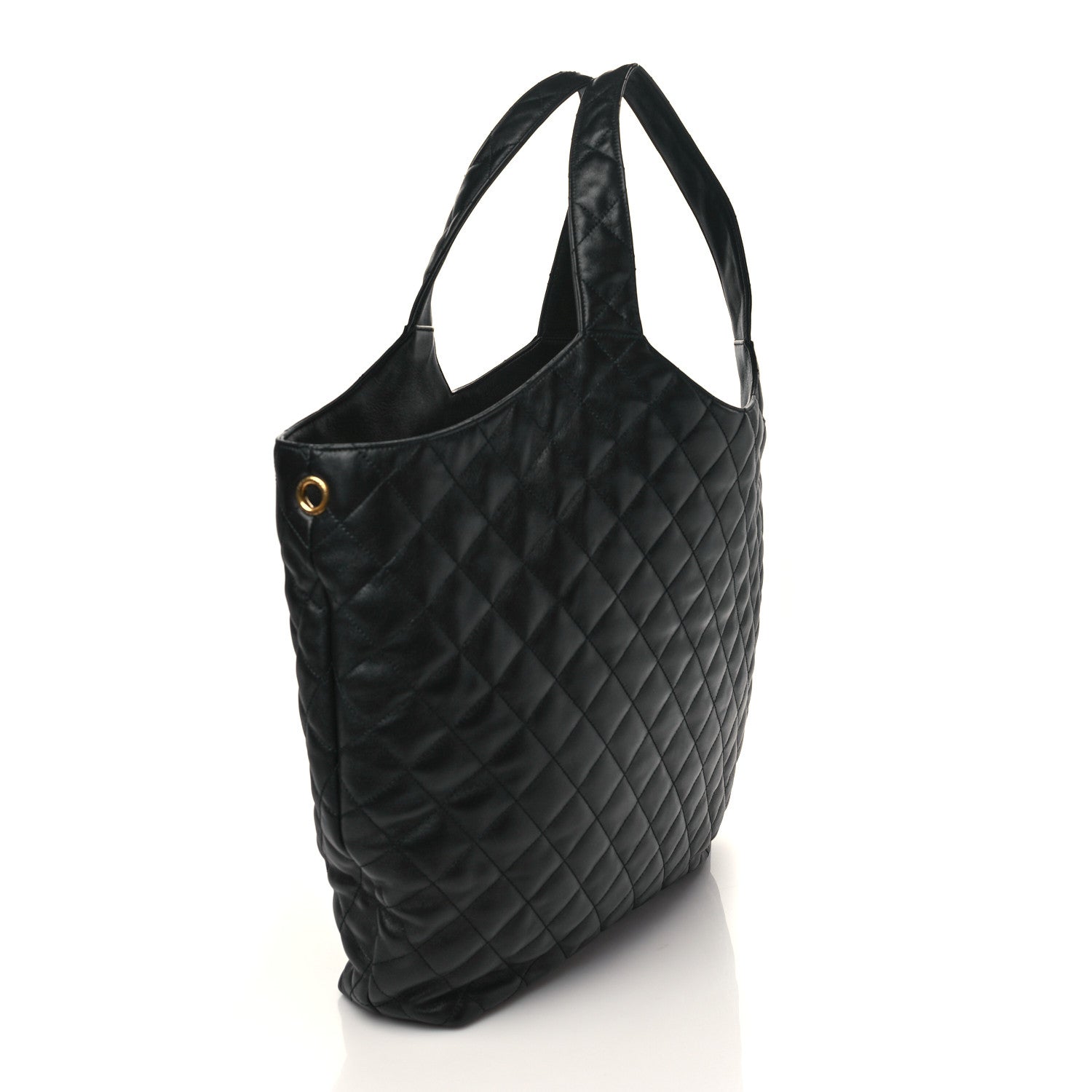 Saint Laurent Lambskin Quilted Maxi Icare Shopping Tote Black 4 of 7