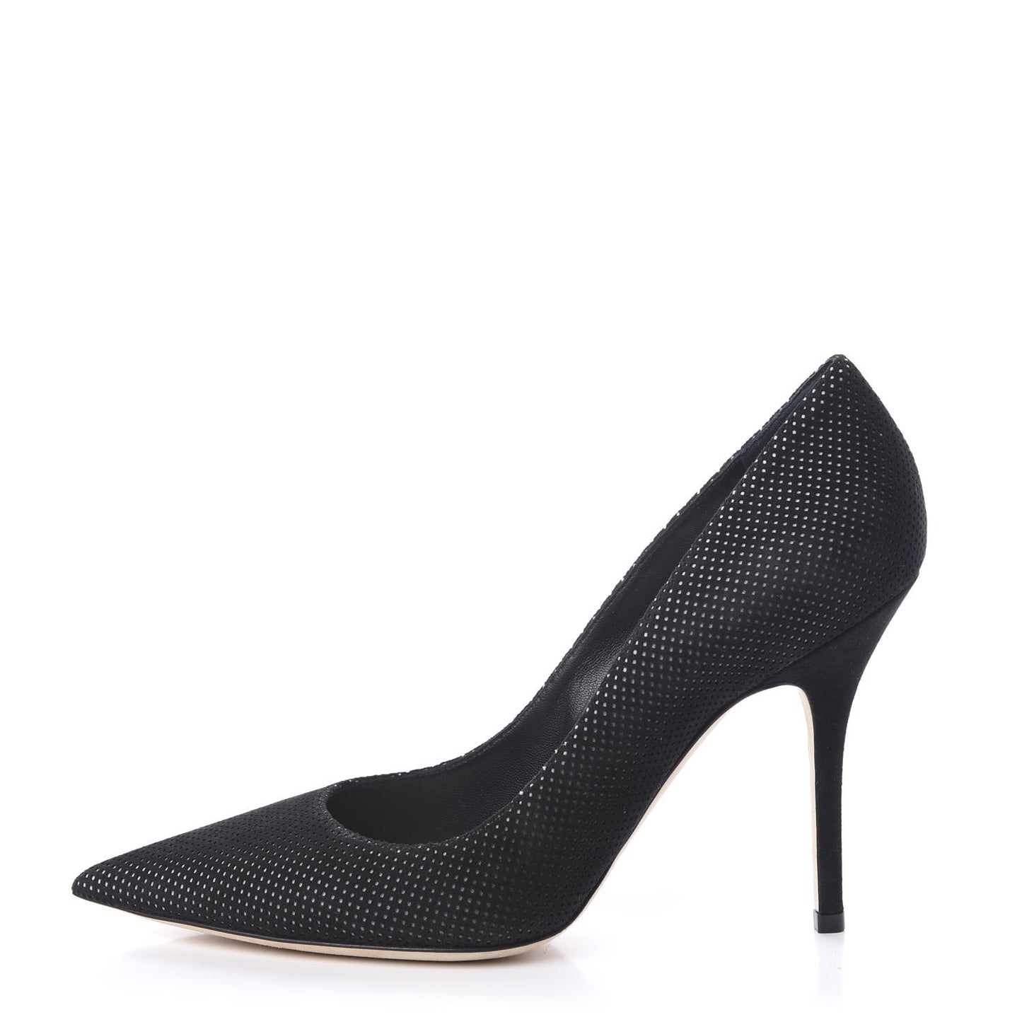 Suede Mesh Cherie Pointy Toe 100mm Pumps 39 Black