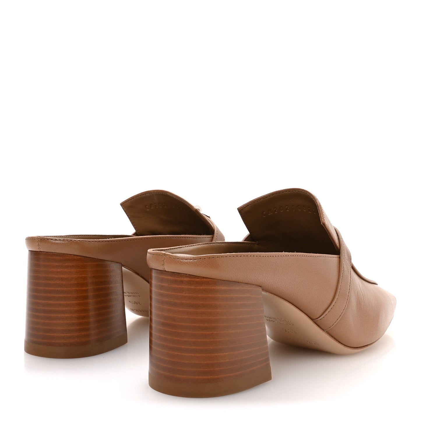 Goatskin Blossom Mules 38.5 Marron Havane