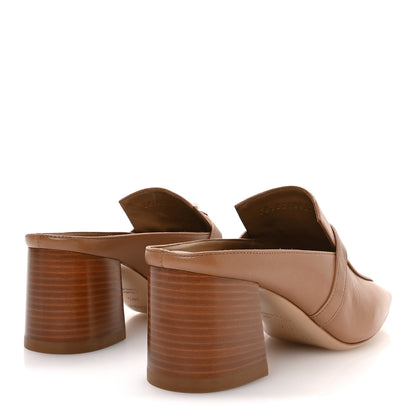 Hermes Goatskin Blossom Mules 38.5 Marron Havane 5 of 9