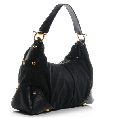 Gucci Monogram GG Medium Jockey Hobo Black 3 of 7
