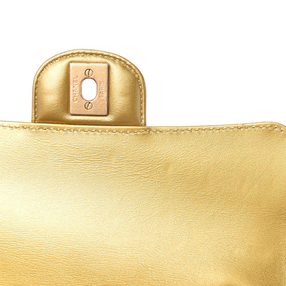 Chanel Metallic Calfskin Crocodile Embossed Cocodile Rectangular Mini Flap Gold 9 of 12