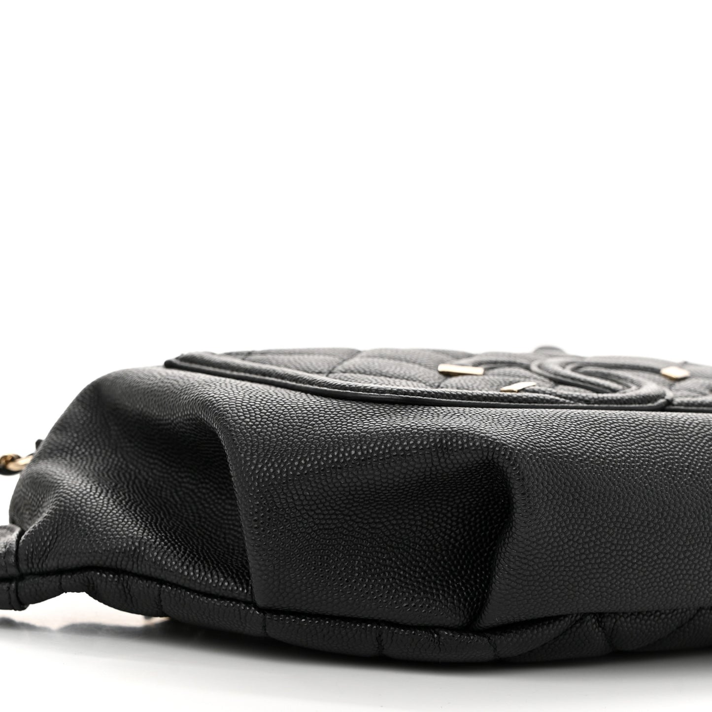 Caviar Quilted Filigree Waist Bag Black