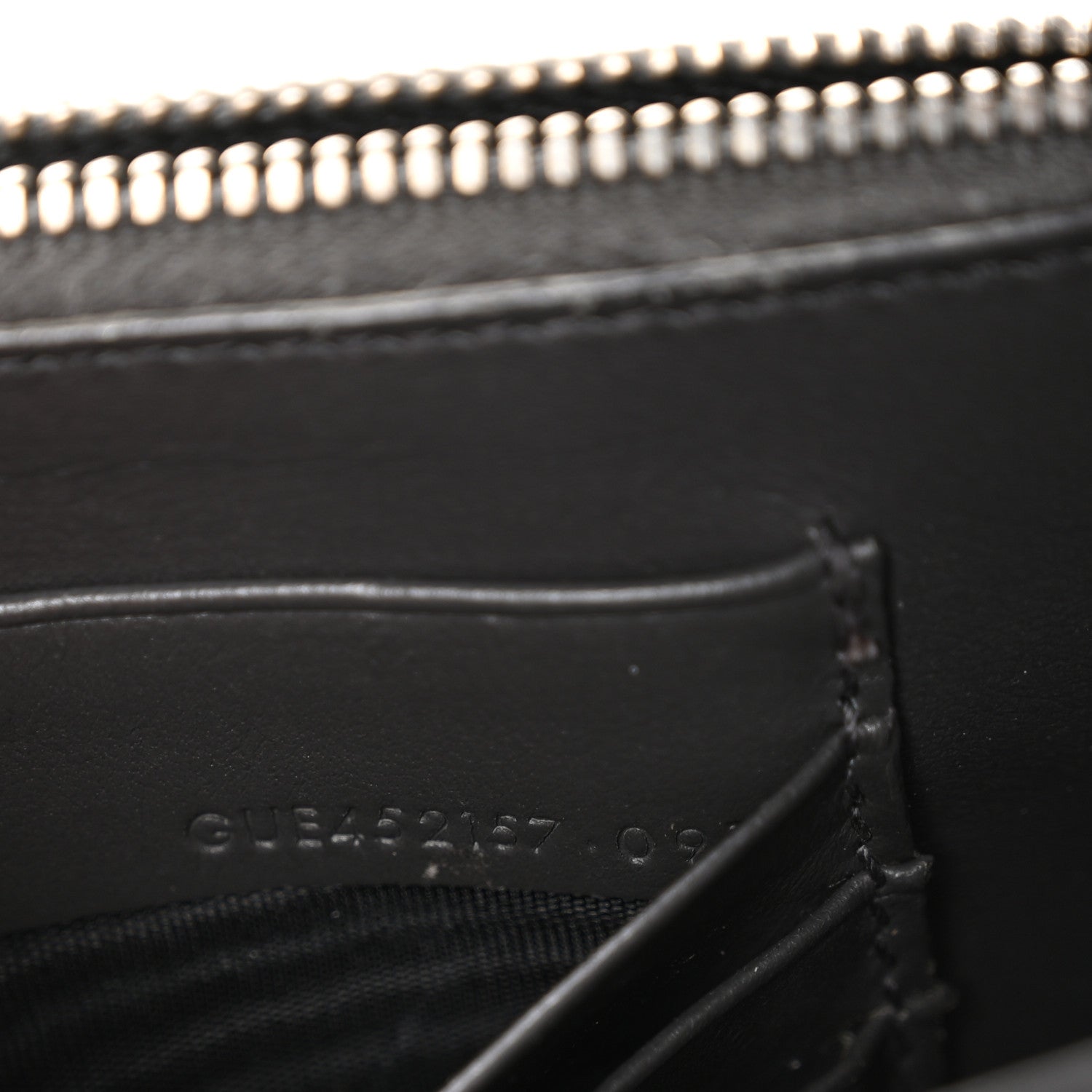 Saint Laurent Calfskin Crocodile Embossed Monogram Sunset Chain Wallet Asphalt 7 of 12