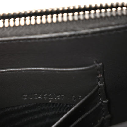 Saint Laurent Calfskin Crocodile Embossed Monogram Sunset Chain Wallet Asphalt 7 of 12