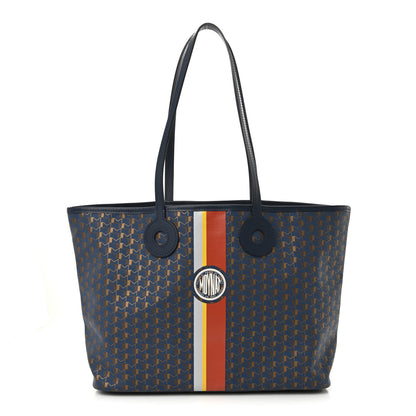 Moynat Grained Calfskin Canvas 1920 Oh! Tote Ruban MM Indigo Bronze 1 of 10