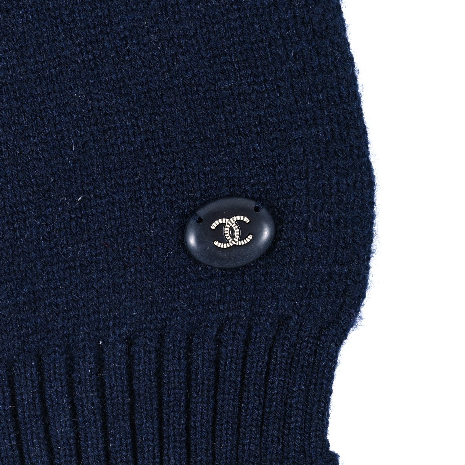 Chanel Cashmere Gabrielle Coco Scarf Navy Multicolor 4 of 5