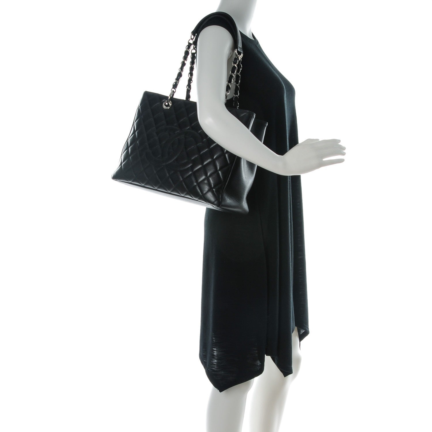 Chanel Caviar Quilted Grand Shopping Tote GST Black 2 of 7