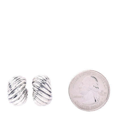 David Yurman Sterling Silver 14K Yellow Gold Small Thoroughbred Shrimp Earrings 2 of 4