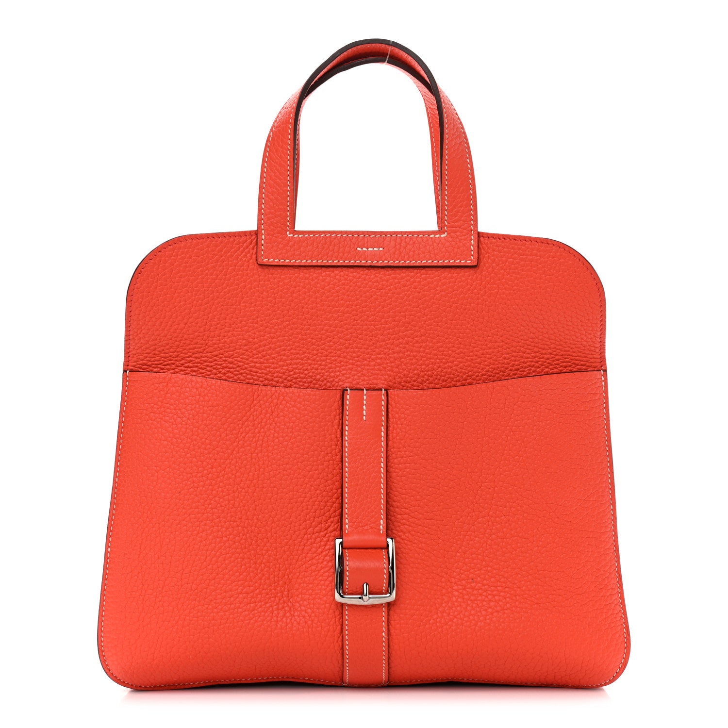 Hermes Taurillon Clemence Halzan 31 GM Orange 3 of 12