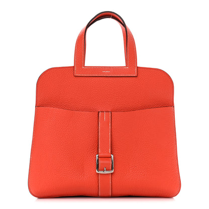 Hermes Taurillon Clemence Halzan 31 GM Orange 3 of 12