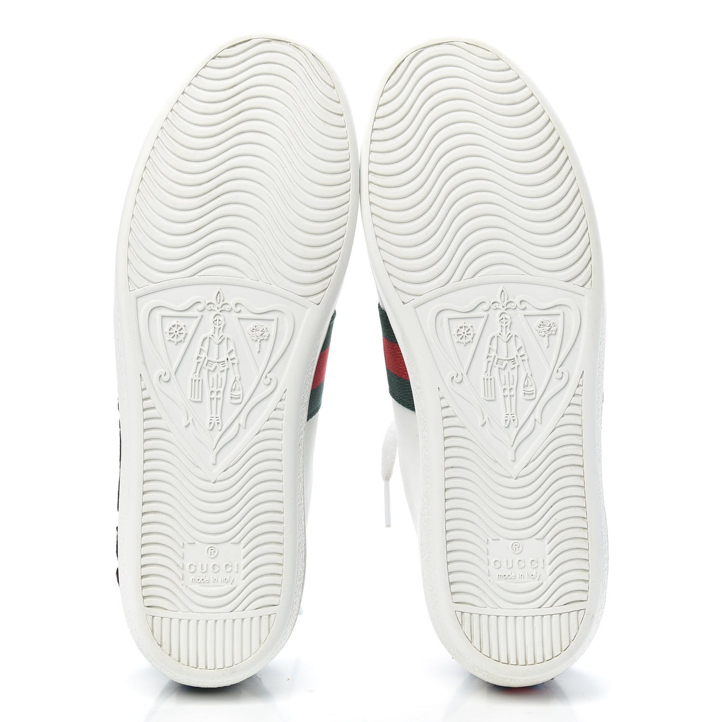 Calfskin Web Floral Embroidered Womens Ace Sneakers 37.5 White
