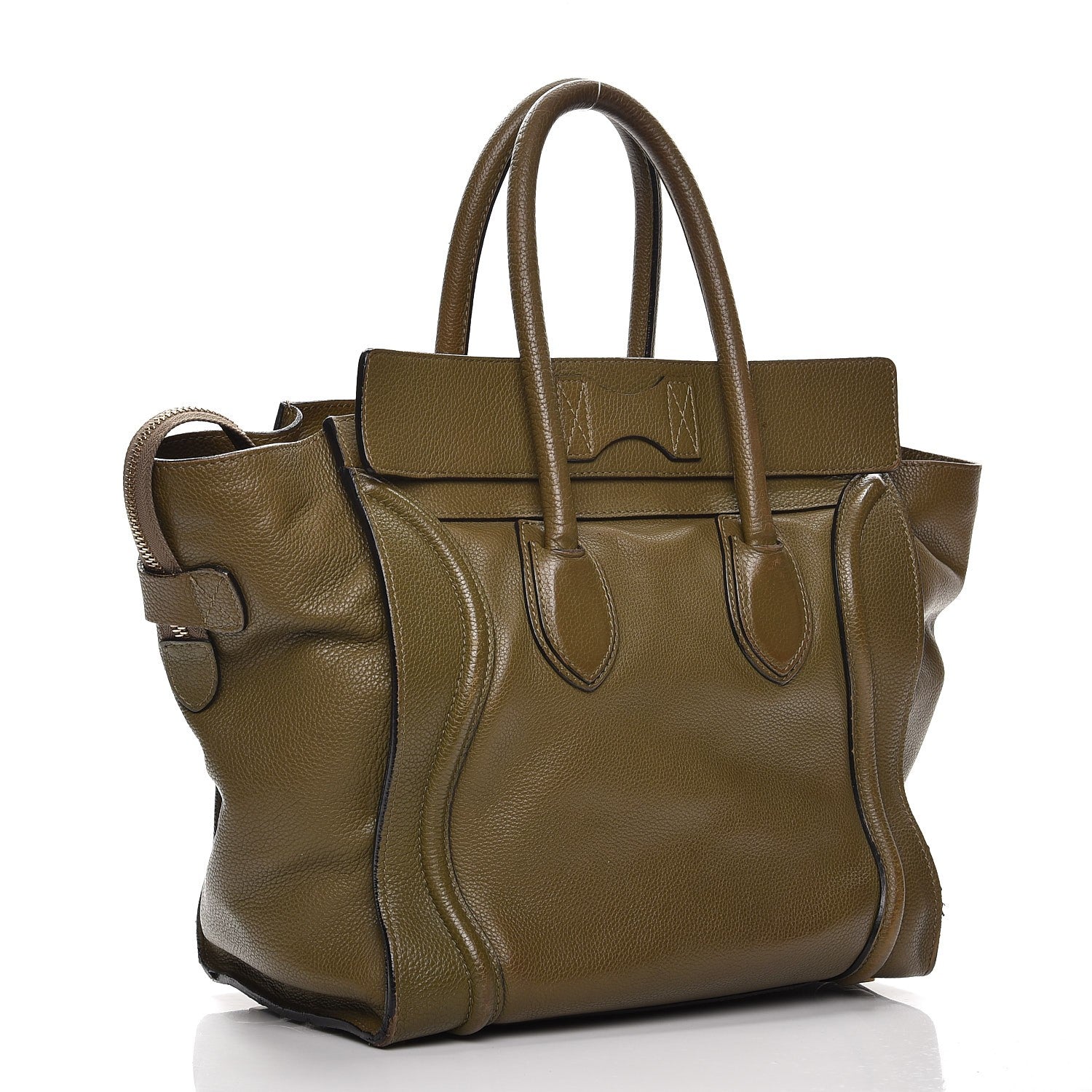 Celine Drummed Calfskin Mini Luggage Jungle 3 of 20