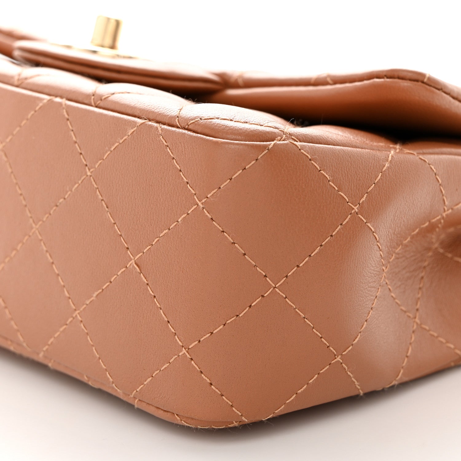 Chanel Lambskin Quilted Mini Rectangular Flap Brown 10 of 10
