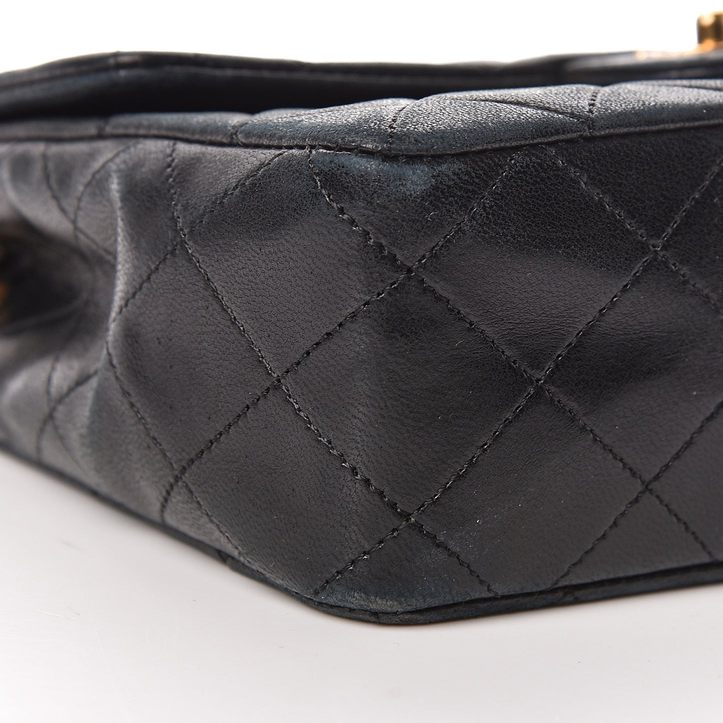 Lambskin Quilted Mini Square Flap Black