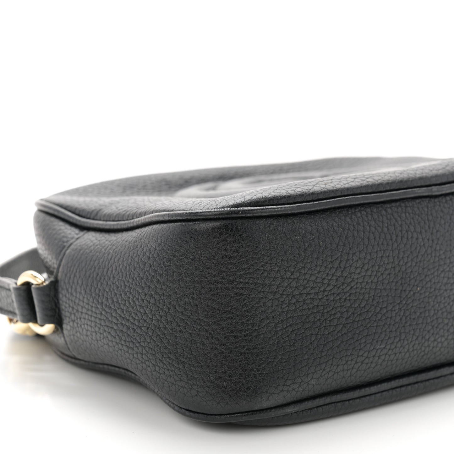 Pebbled Calfskin Small Soho Disco Bag Black