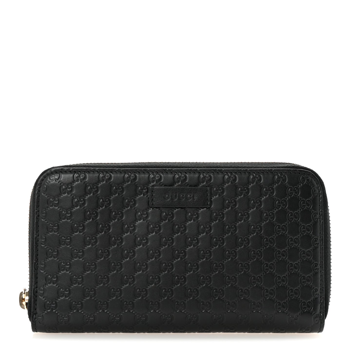 Microguccissima Zip Around Wallet Black