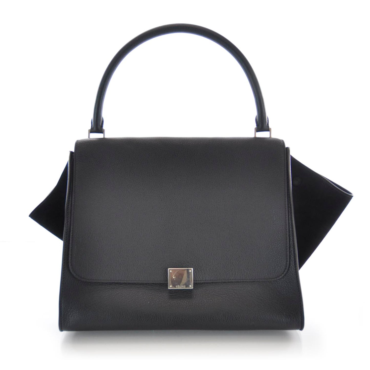 Calfskin and Suede Large Trapeze Black