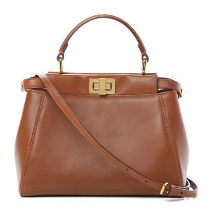 Fendi Nappa Mini Peekaboo Iconic Satchel Corteccia 1 of 15