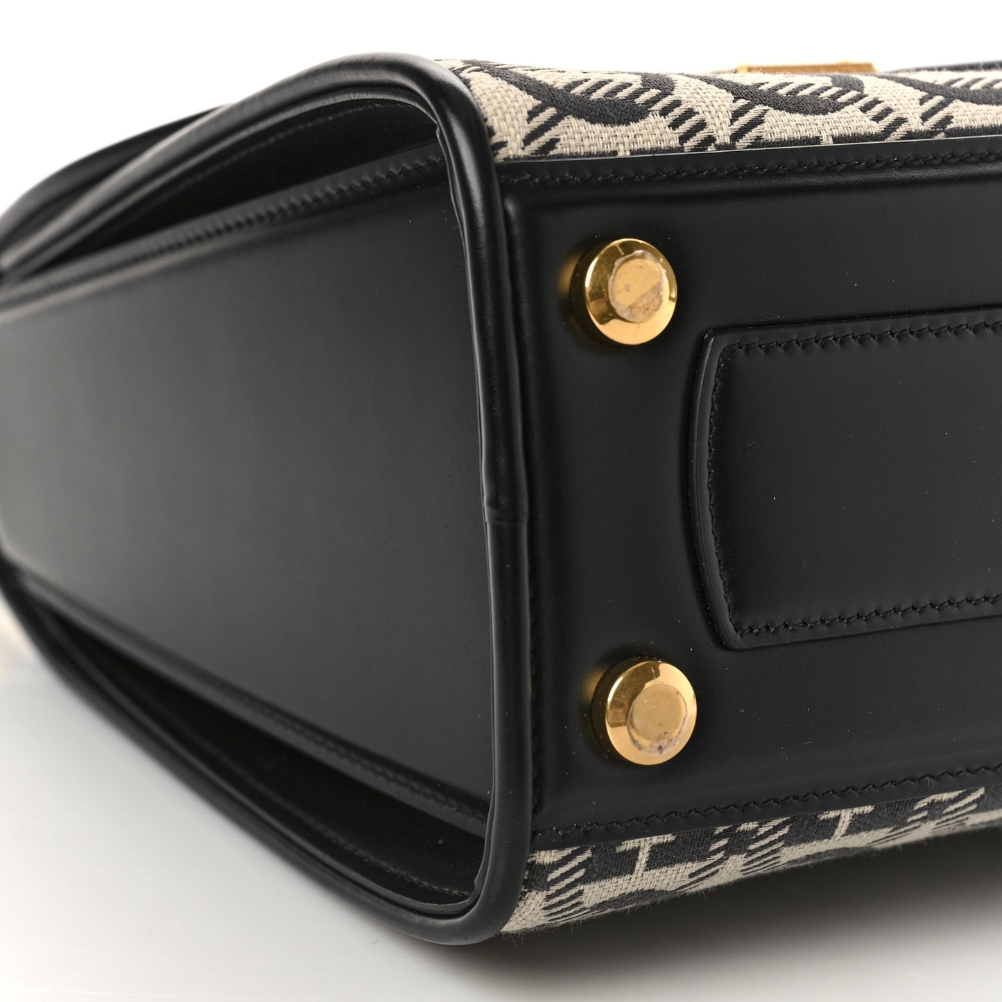 Canvas Calfskin Gancini Small Boxyz Black Beige