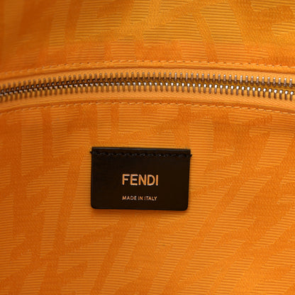 Fendi X SARAH COLEMAN Coated Canvas FF Fish Eye Logo Shopping Tote Black White 8 of 12
