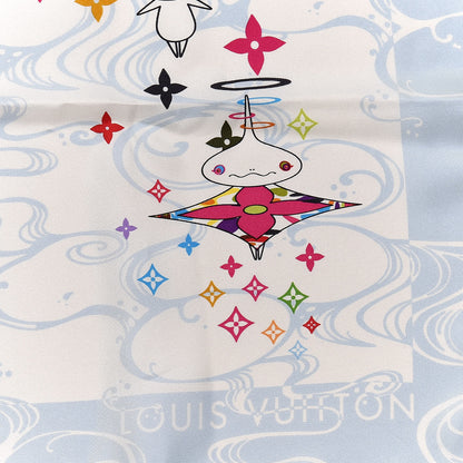 Louis Vuitton Silk Murakami Multicolor Panda Waves Scarf 3 of 6