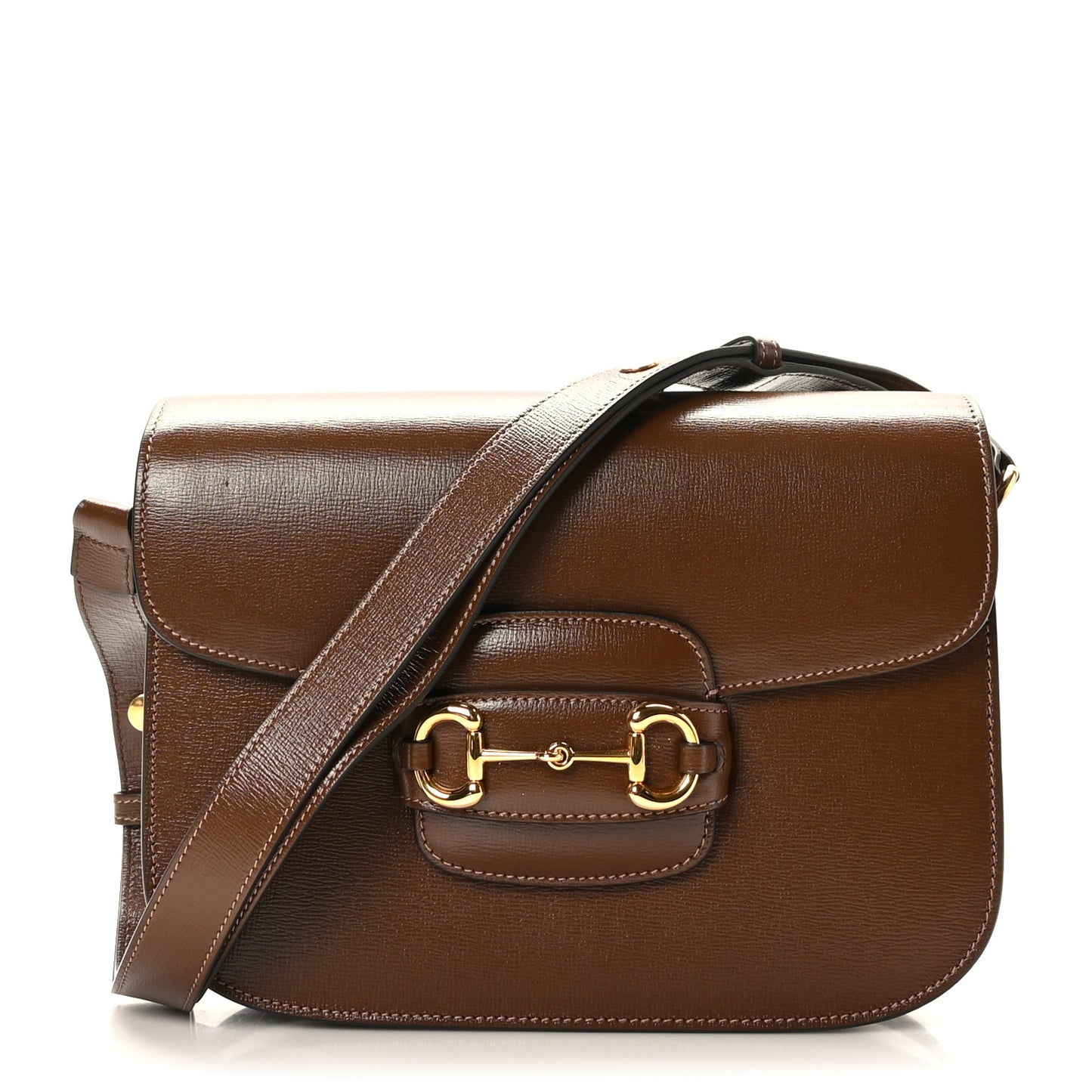 Azalea Calfskin Horsebit 1955 Shoulder Bag Brown Sugar