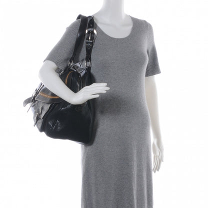 Christian Dior Leather XL Gaucho Zipped Tote Black 2 of 7