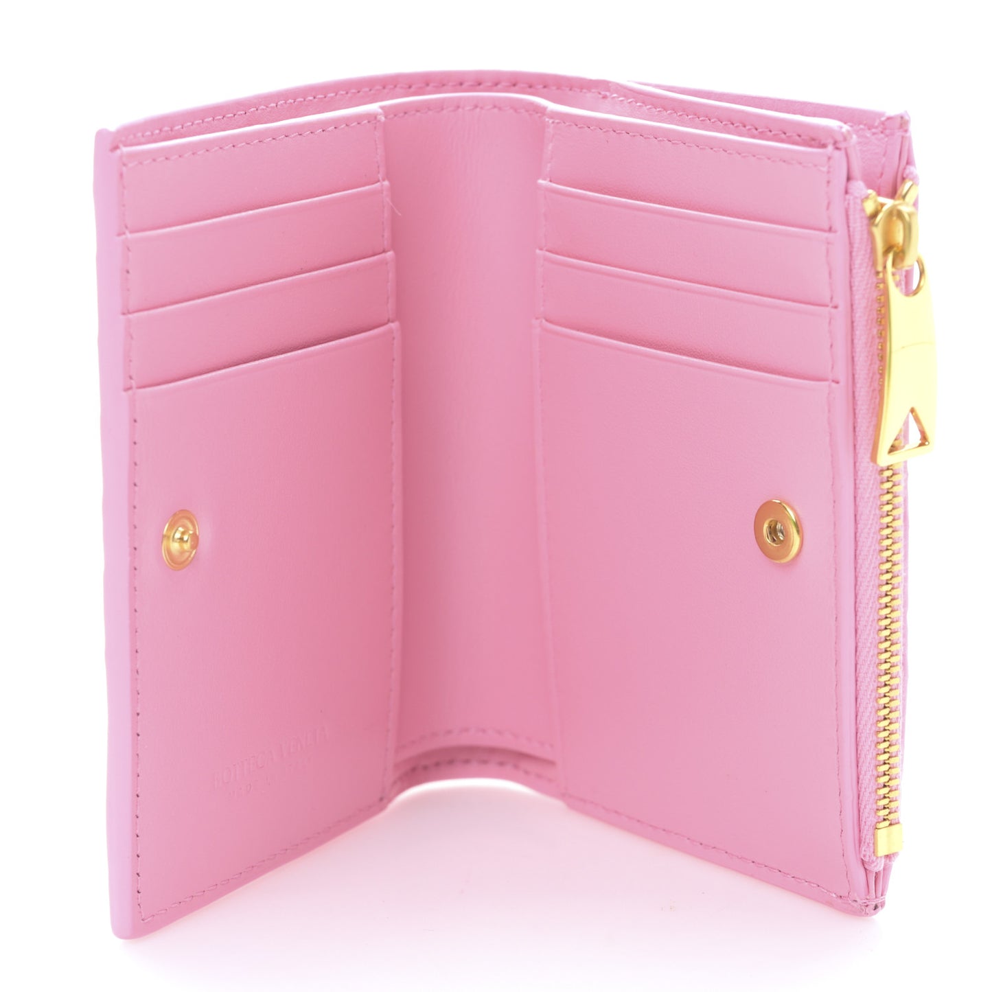 Nappa Intrecciato Cassette Bifold Zip Wallet Ribbon