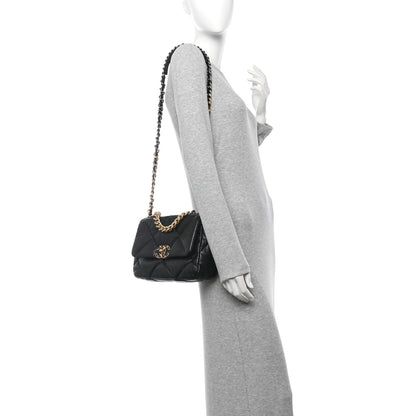 Chanel Lambskin Quilted Medium Chanel 19 Flap Black 2 of 13